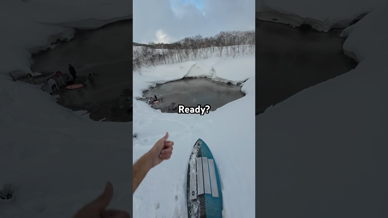 Attempting to Skim across a Hot Spring! #shorts #skimboarding #viral