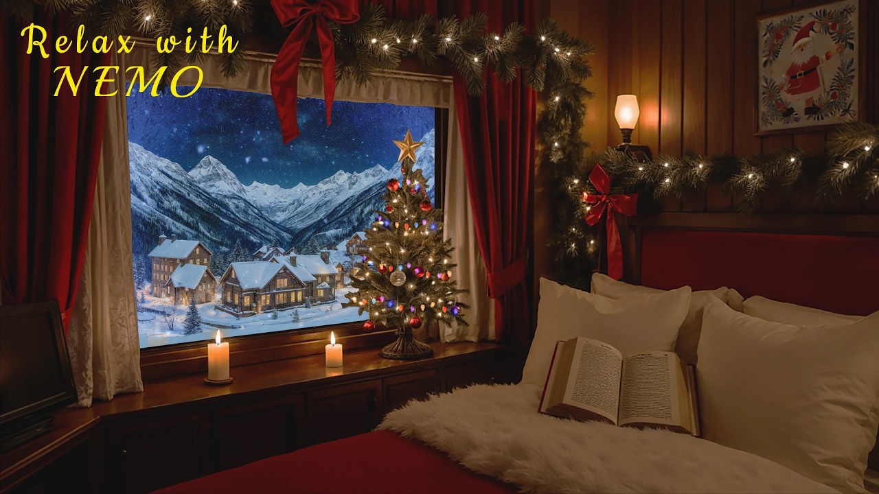 🎄 A Merry Christmas Snowy Night Train Journey ❄️🚂 Dimly Lit Sleeper Train Ambience for Relax & Sleep