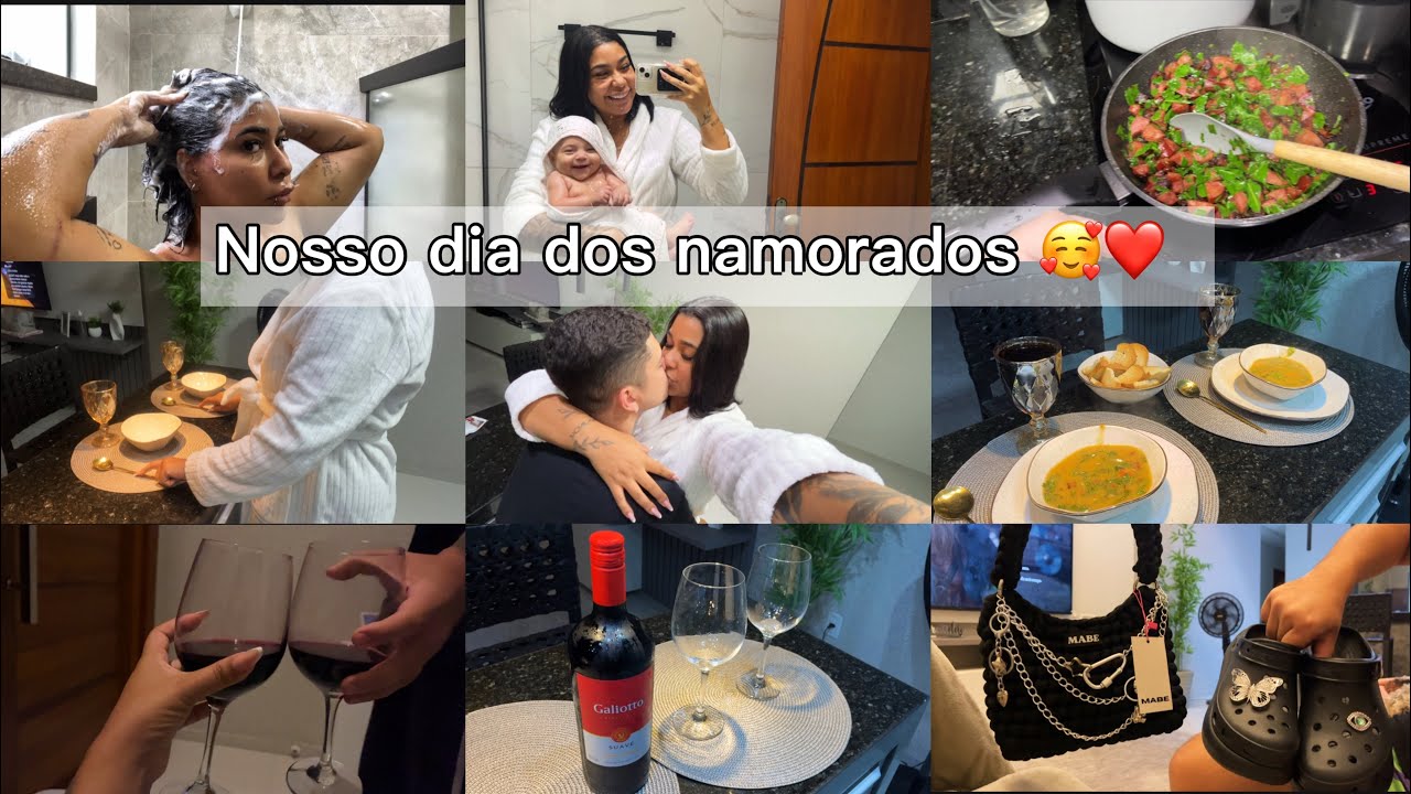 VLOG: Nosso dia dos namorados| Noite de caldo e vinho em casa🥶🍷+ primeira lavagem pós progressiva ✨