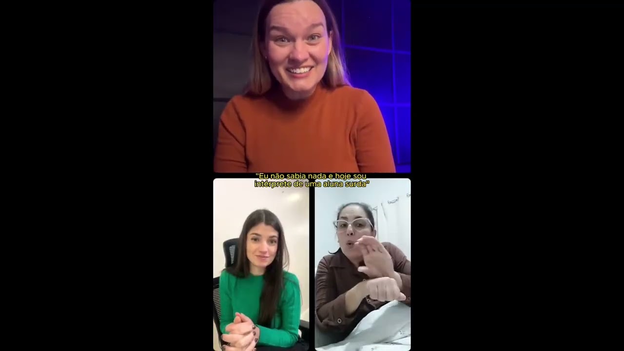 Eu comecei o curso sem saber nada e agora sou intérprete de uma aluna surda!
