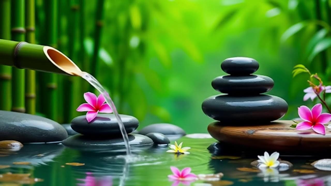 Relaxation Piano and Bamboo Water Sounds 🌿 Deep Sleep, Meditation & Healing Music, Calm Piano Music