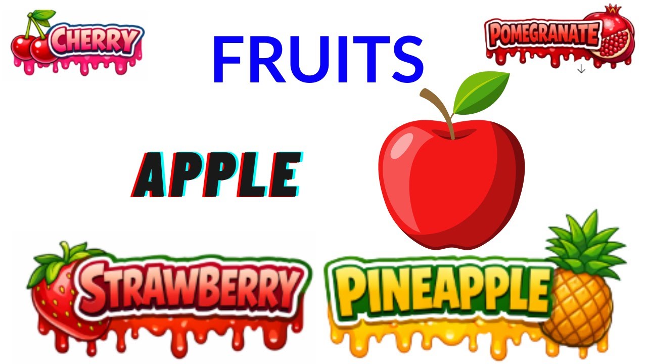 Colorful Fruits for Kids 🍎🍌🍓