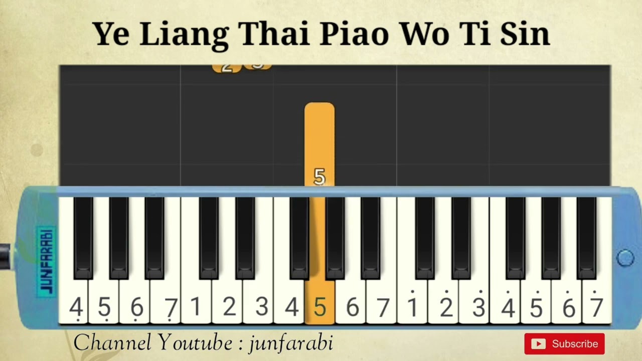Ye Liang Thai Piao Wo Ti Sin | tutorial pianica mandarin song