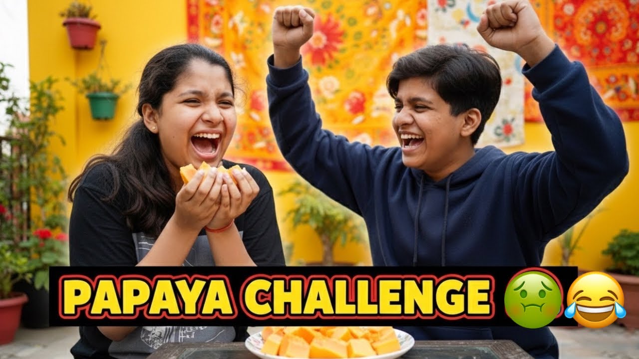 Papaya Challenge🤢😝Gone Wrong😂💀