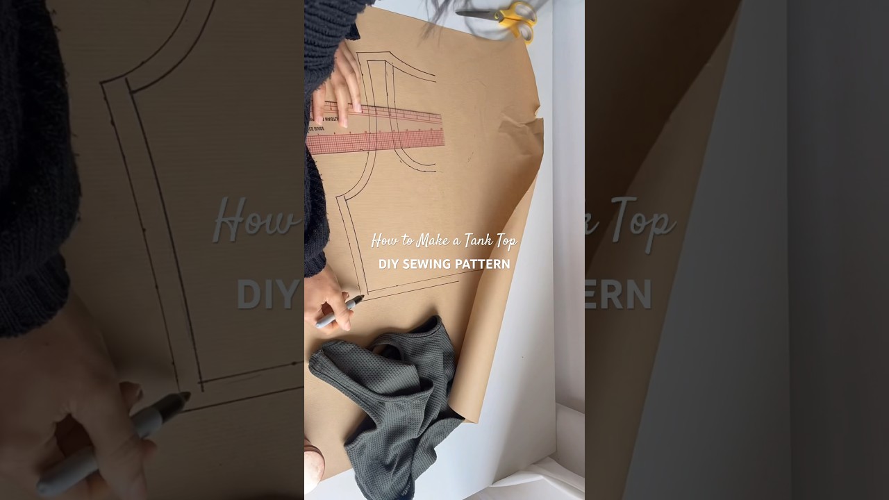 HOW TO DRAFT SEWING PATTERN | DIY TANK TOP PATTERN #sewing