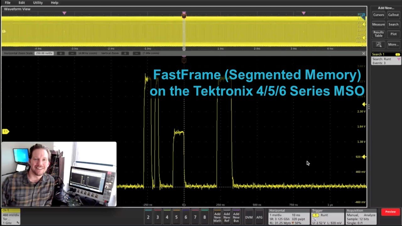 FastFrame (Segmented Memory) on the Tektronix 4/5/6 Series MSO