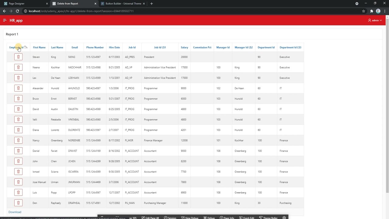 Practical - Delete from report