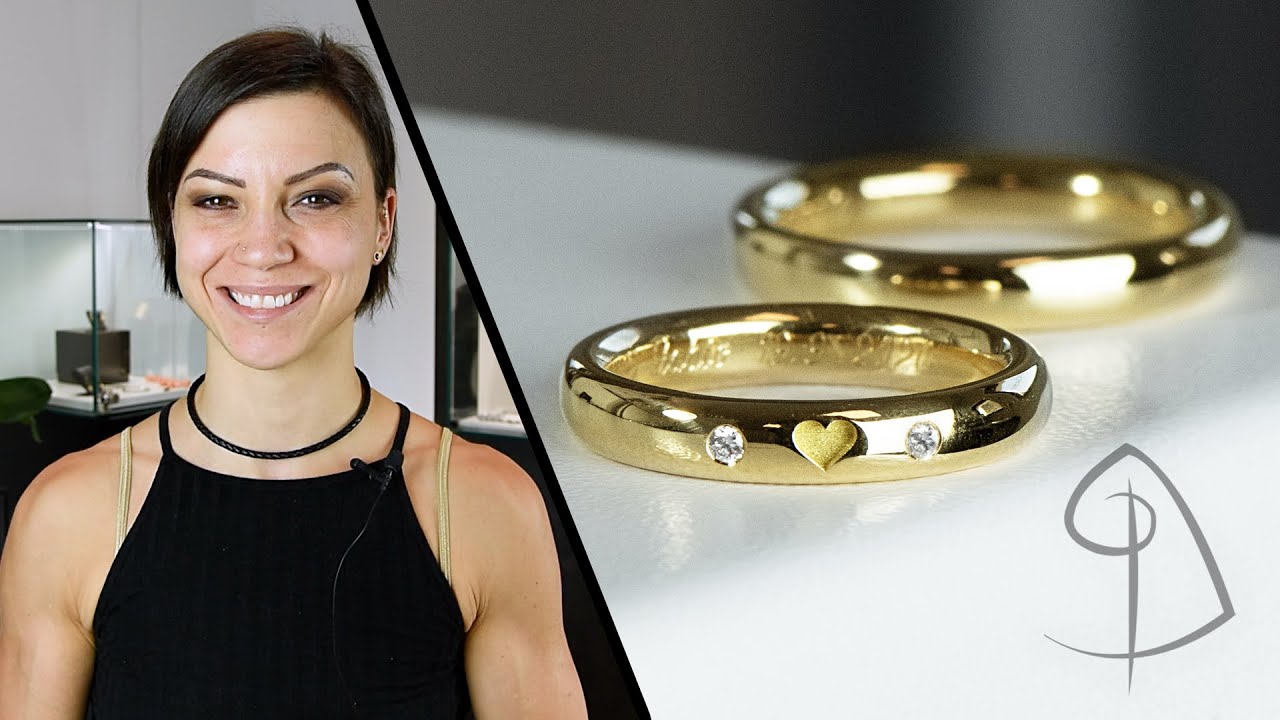 Fedi nuziali con cuore e diamanti