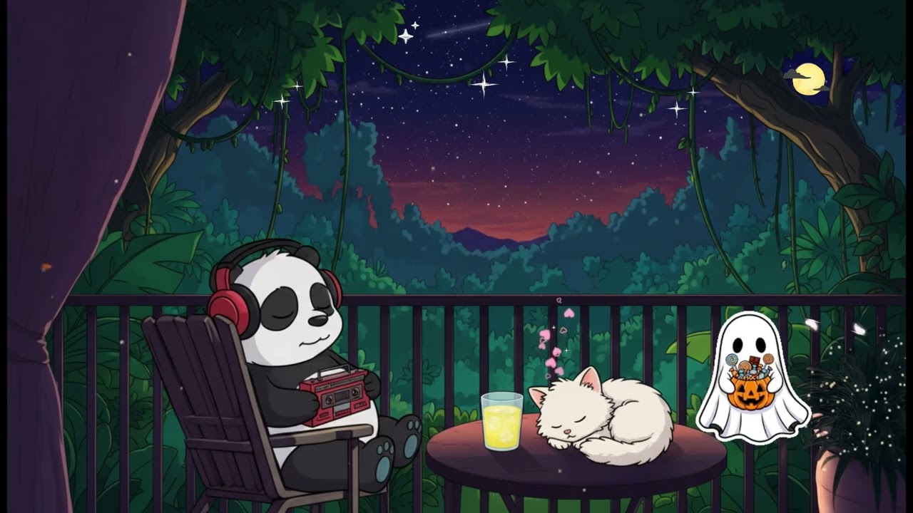 Our Lofi Panda🐼🎋 is also celebrating Halloween in the bamboo grove. #lofi #lofimusic #panda