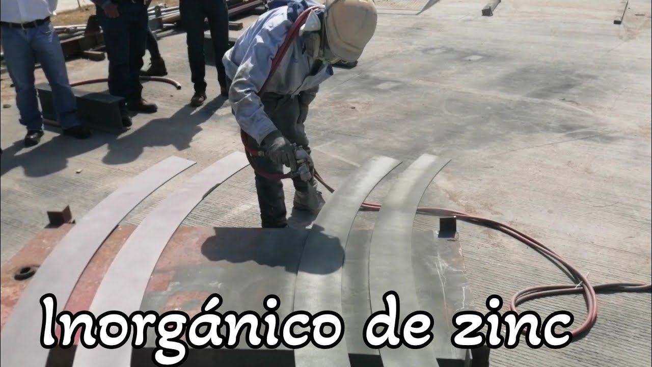 aplicación de pistoleo de inorgánico de zinc y checa do perfil de anclaje de samblaseo