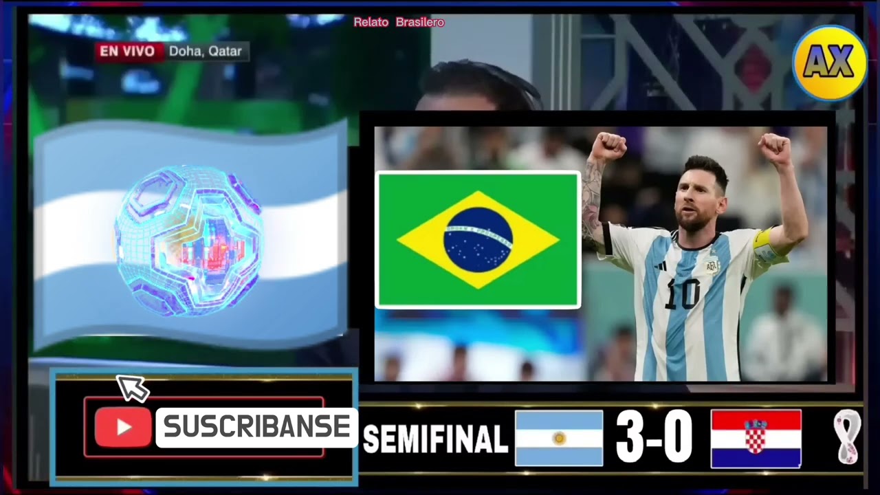 El mejor relato Brasilero del partido de Argentina 3 Croacia 0