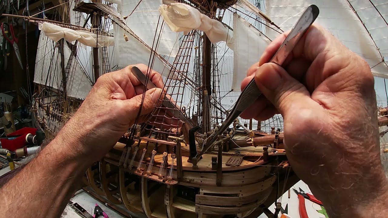 Wooden model ship HMS Bounty build part 53