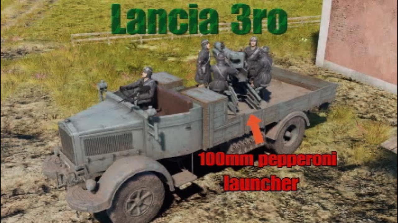 TRUCK + GUN. SIMPLE BUT EFFECTIVE - 100MM HE & HESH - italian Lancia 3ro