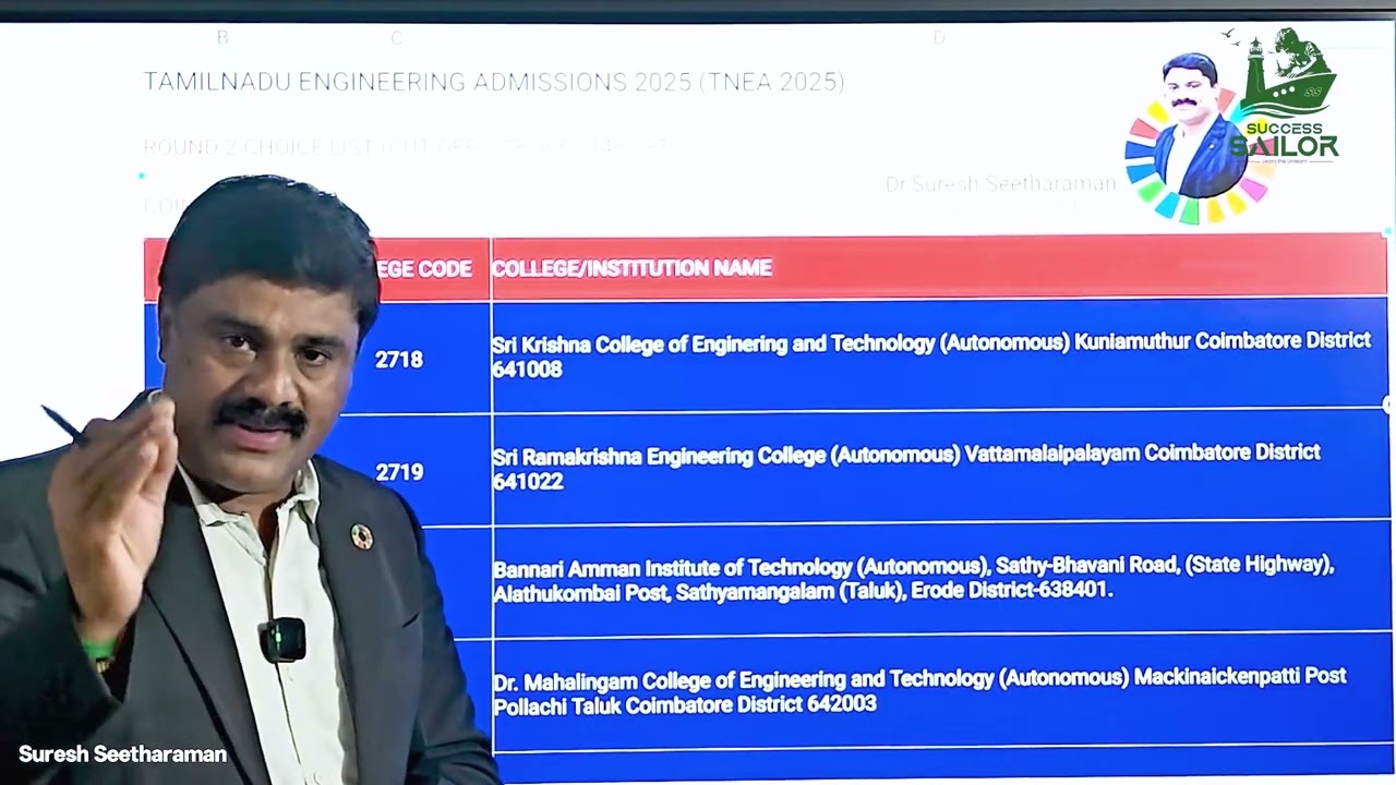 TNEA 2025 Round 2 Choice List | Coimbatore Zone Colleges | Cut Off 178 - 143 | College Guidance