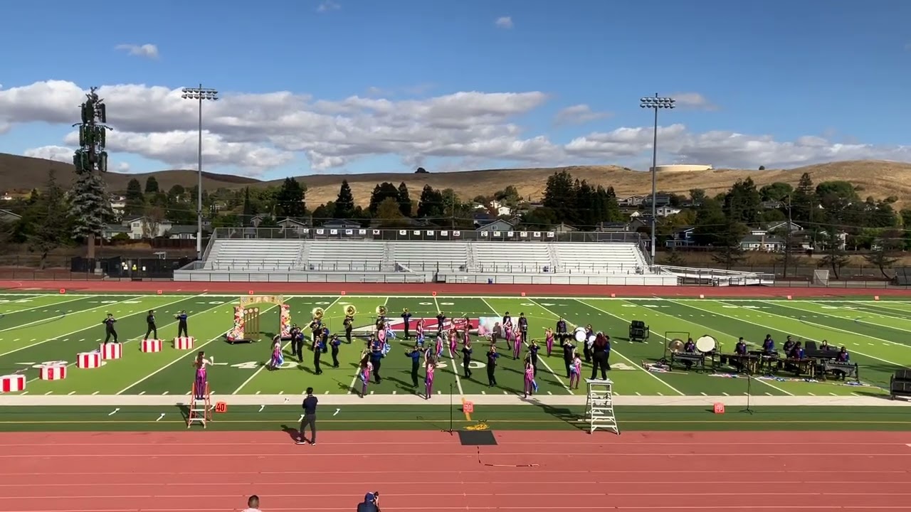 Santa Teresa HS Marching Band and Color Guards at the 2024 Irish Guard Invitational, Dublin HS.