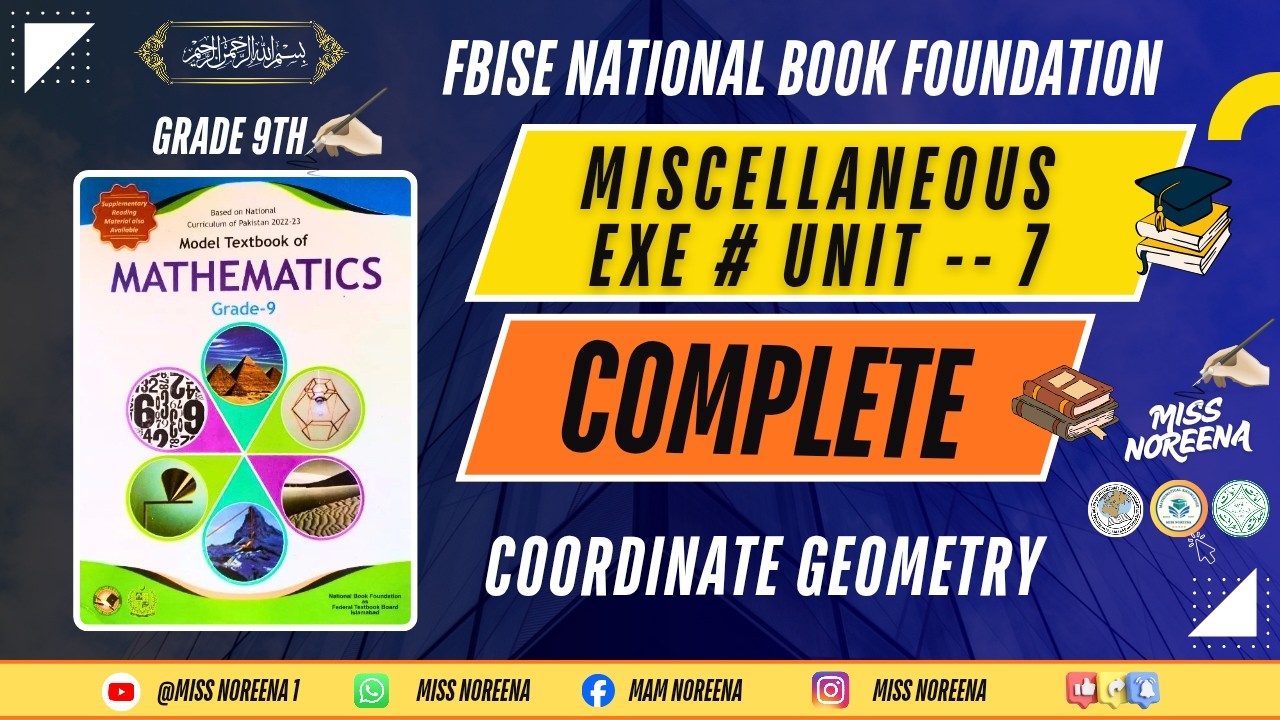Class 9 I Math Miscellaneous Exercise 7 - Q1 to Q4 & Solutions I Math 9 NBF 2024 Miss Noreena