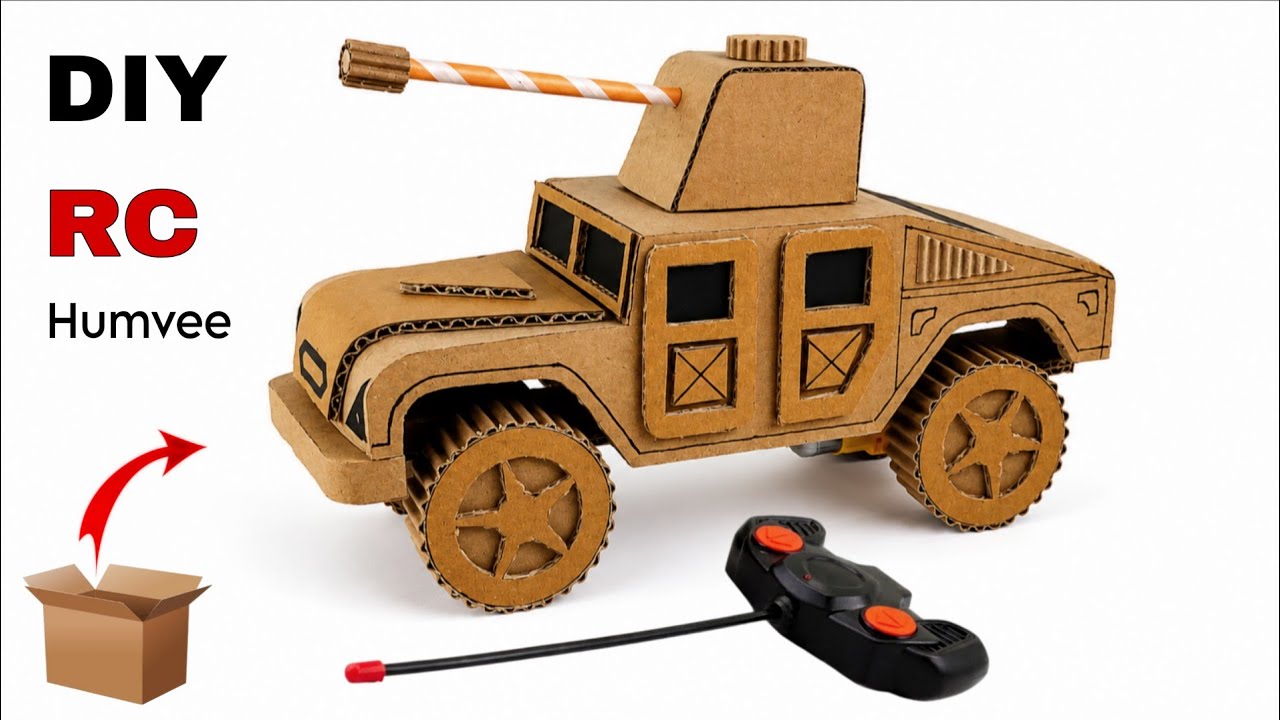Радиоуправляемый Humvee из картона своими руками | Пошаговое руководство #машинкаизкартона
