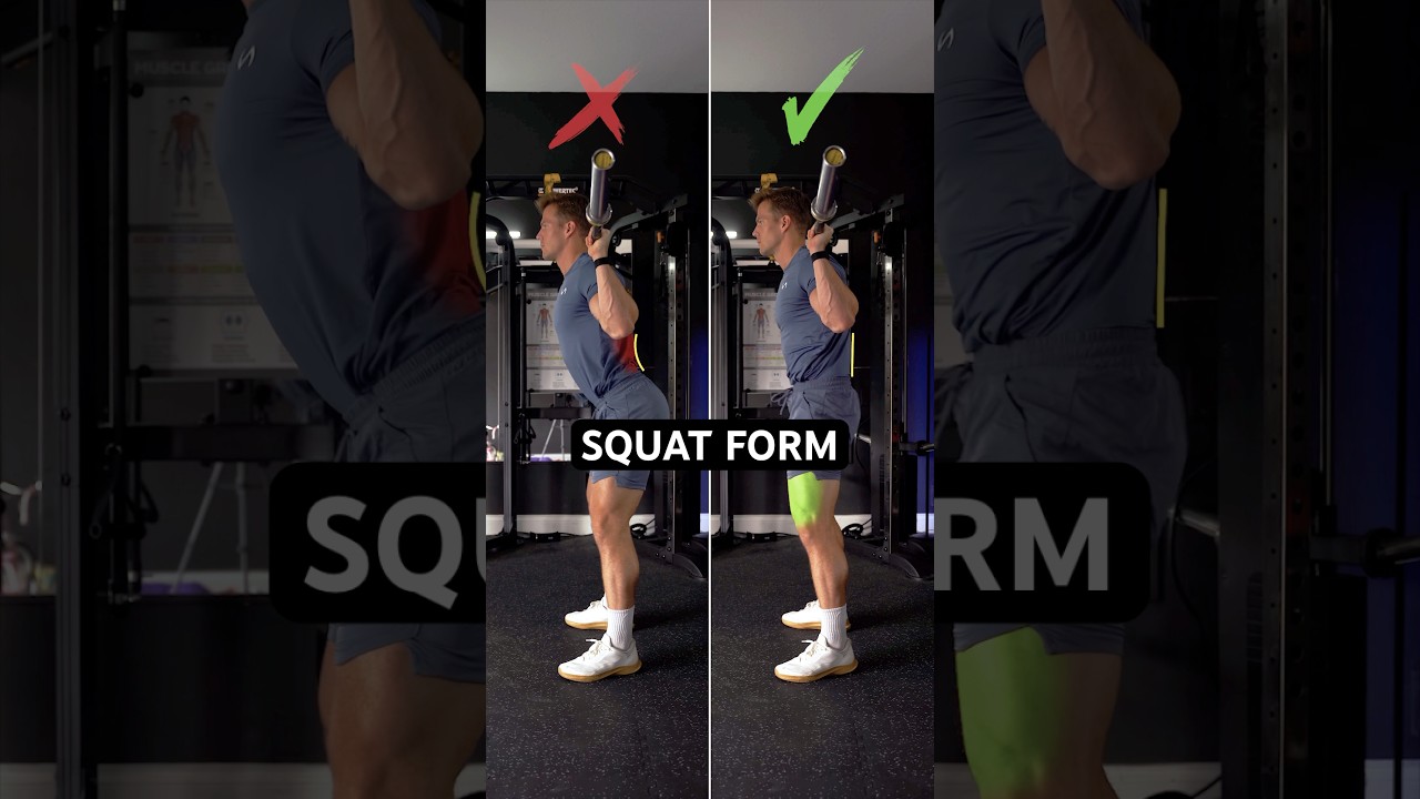 ❌ Don&rsquo;t arch your lower back during squats #workout #squat #movement