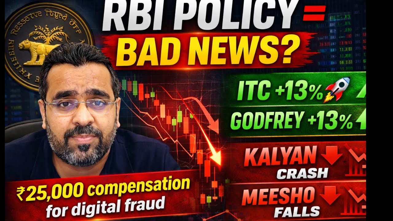 RBI Policy Shock! ₹25,000 Fraud Rule | ITC & Godfrey +13% | Kalyan & Meesho Crash