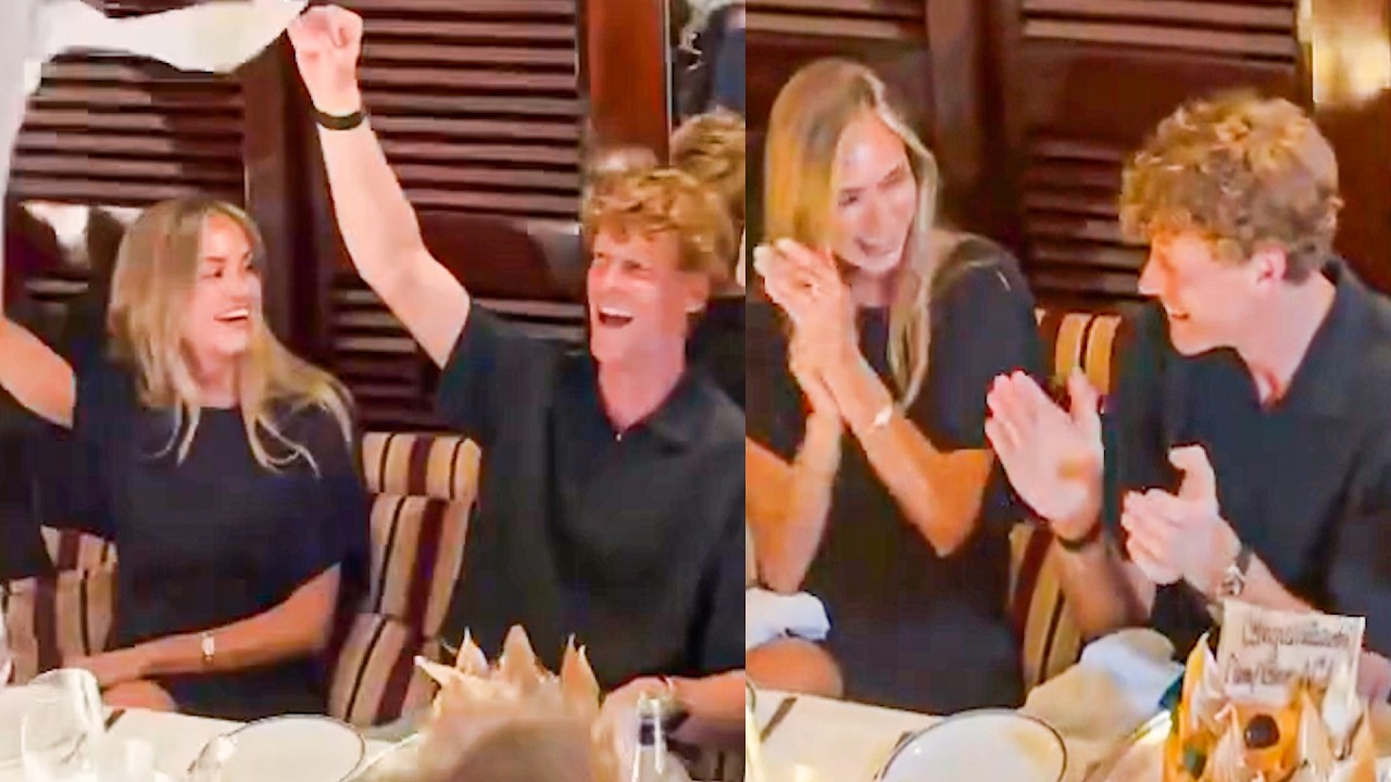 Sinner & Laila Hasanovic Go Wild in a Restaurant after Winning Monte-Carlo 2026