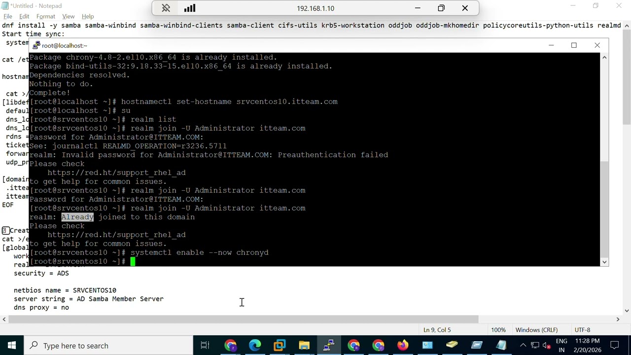 Samba Server Configure On Cent OS 10 With AD Part 1