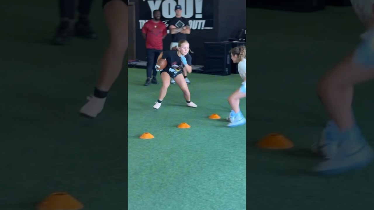 Girls flag football training session!