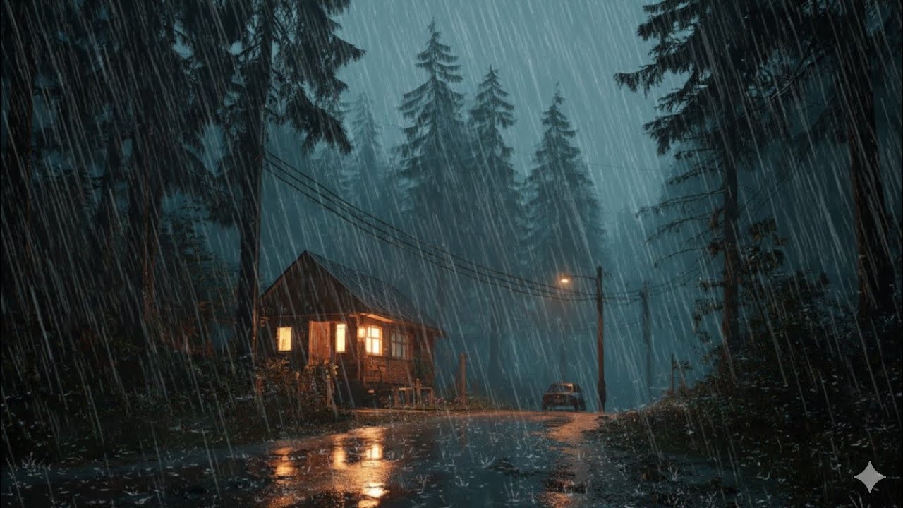 Heavy Rain at Night in the Forest – Fall Asleep Instantly with Forest Rain and Peaceful Night Dreams