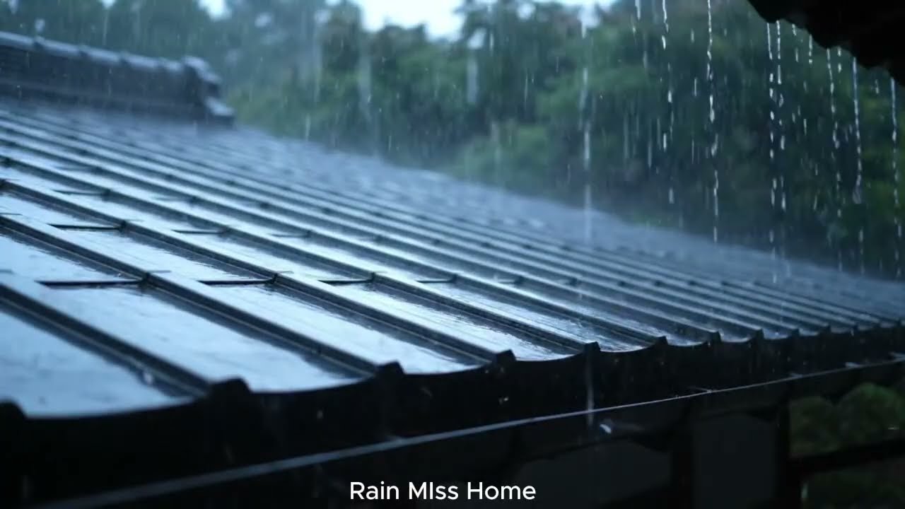 🔴 Heavy Rain on a Tin Roof for Sleeping 24/7, Sleep Instantly with Rain Sounds- Rain Miss Home