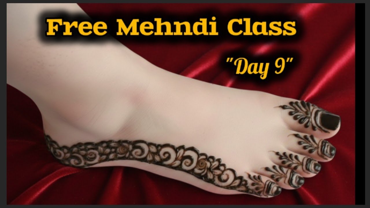 Day 9 Mehndi Class 2026 | Full Feet Border Mehndi Design | Step by Step | Sadia Mehndi Artist