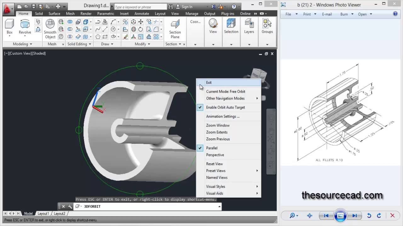 3D mechanical modelling using AutoCAD: model 4