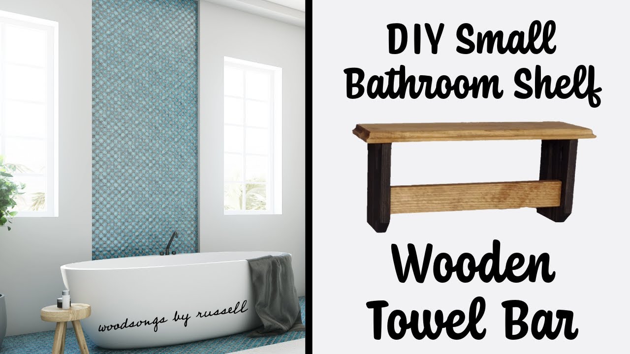 DIY Small Bathroom Shelf | Wood Towel Rack | Bathroom Wall Shelf Idea | Wood Towel Bar | Woodworking