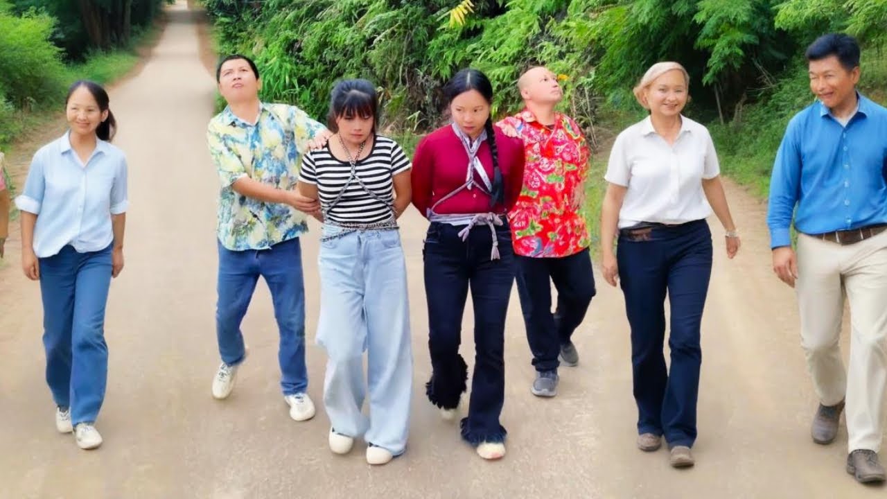 人贩子绑了两个漂亮姑娘，善良村姑看出端倪，英勇出手拯救美女！ #funny #严惩败类 #comedy