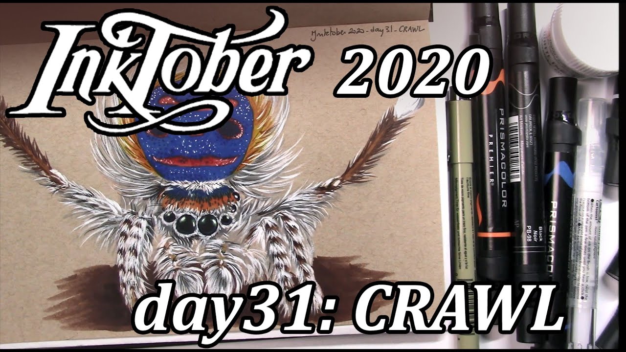 INKTOBER 2020 // day 31: CRAWL // Ink drawing demo