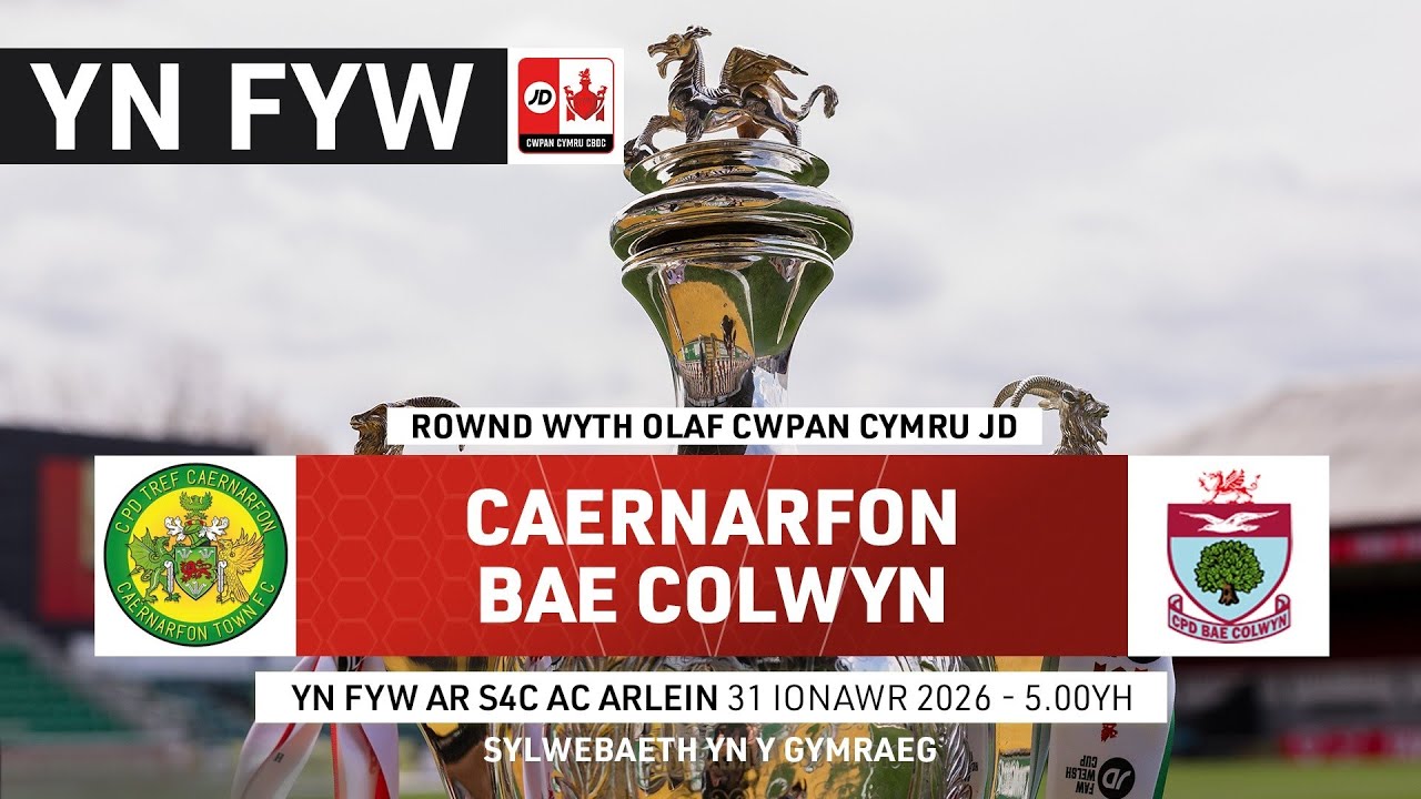 PÊL-DROED BYW: Caernarfon v Bae Colwyn | Rownd Wyth Olaf Cwpan Cymru JD | Sylwebaeth Gymraeg