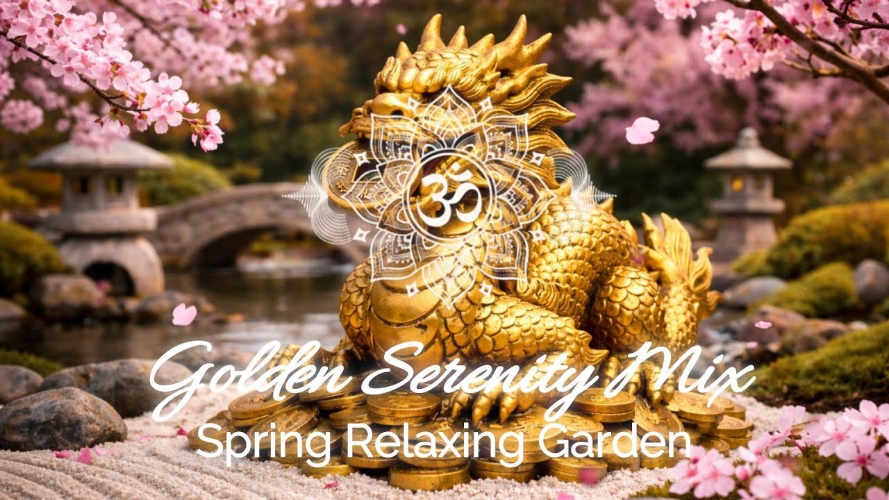 Golden Serenity 🌿 Spring Zen Relaxing Garden | Relaxing Music with Background Birdsong Stress Relief