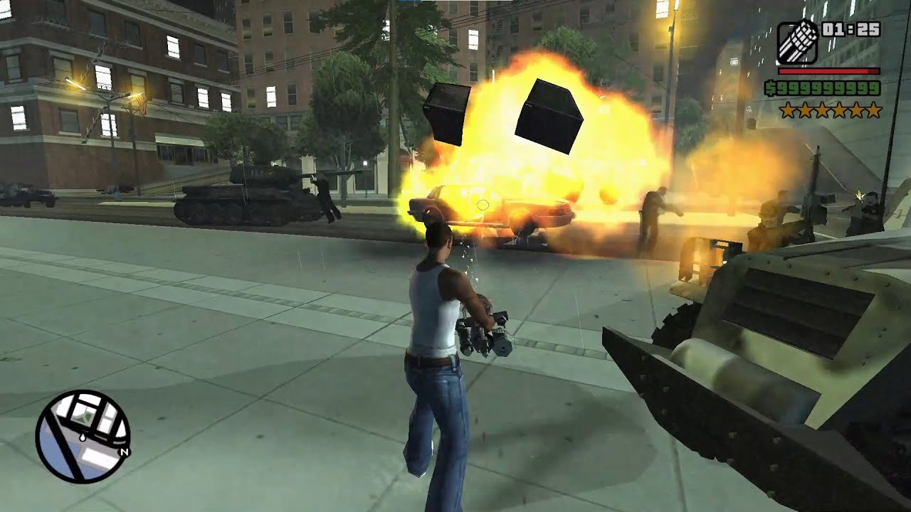 2 HOURS OF CHAOS – CJ vs POLICE & MILITARY | GTA SA