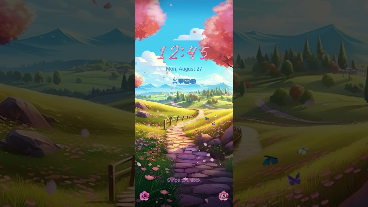 Galaxy Premium Theme - Cute Countryside Animated Lockscreen