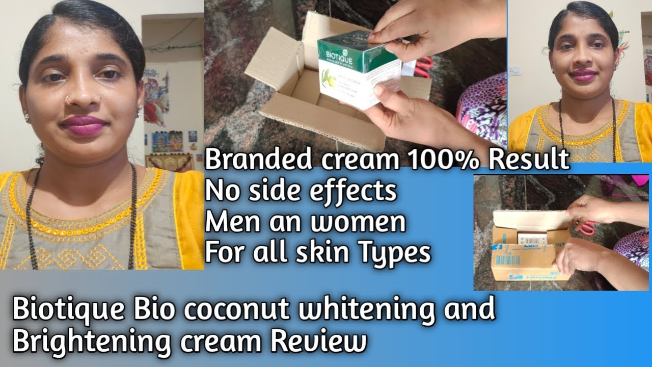 Biotique Bio coconut whitening and Brightening cream Review in Kannada/Men &women for all skin Types