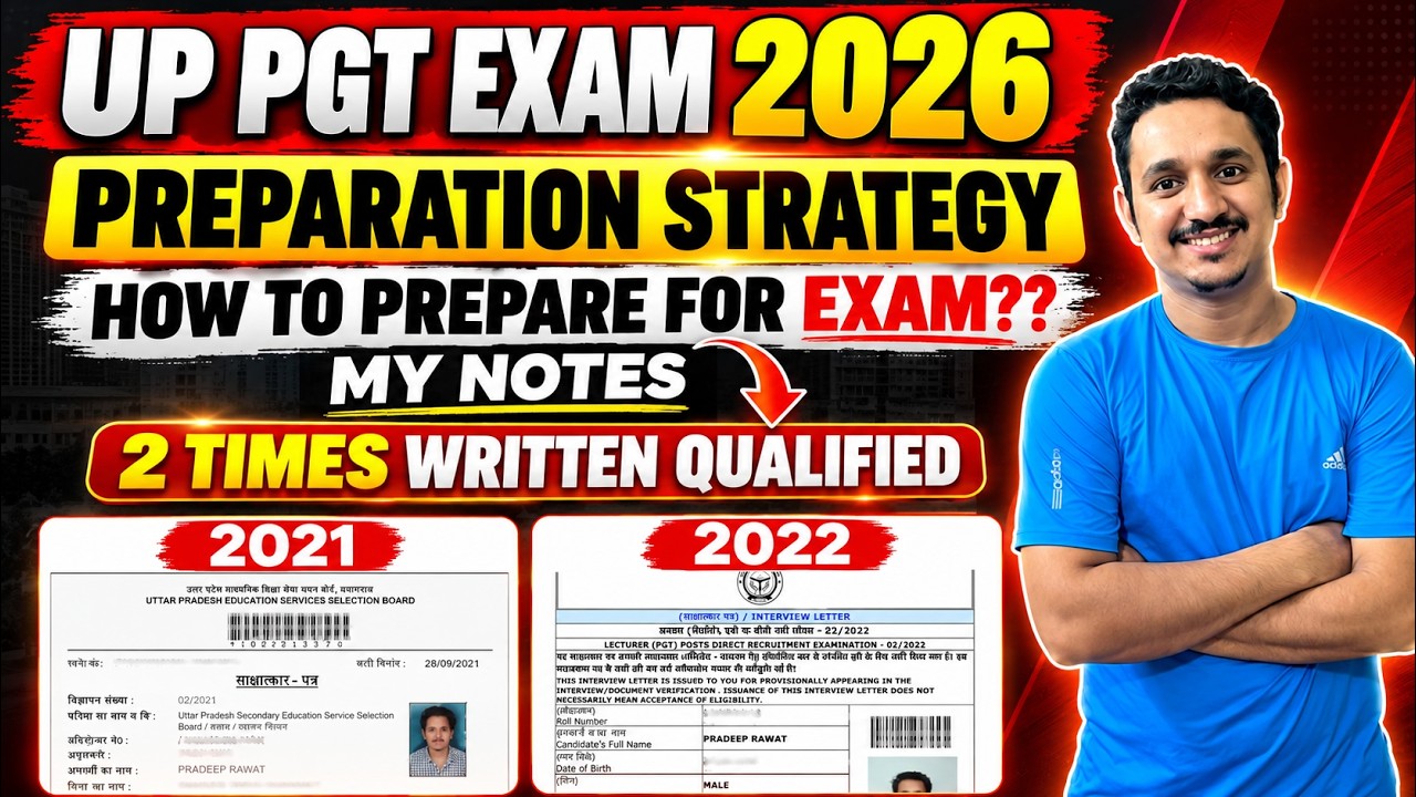 UP PGT EXAM 2026 PREPARATION STRATEGY | HOW TO PREPARE FOR UP PGT EXAM | UP PGT 2026 CHEMISTRY NOTES