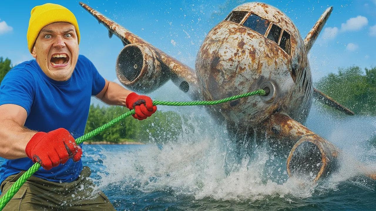 Découverte d'un Avion Écrasé Sous l'Eau en Pêchant à l'Aimant !