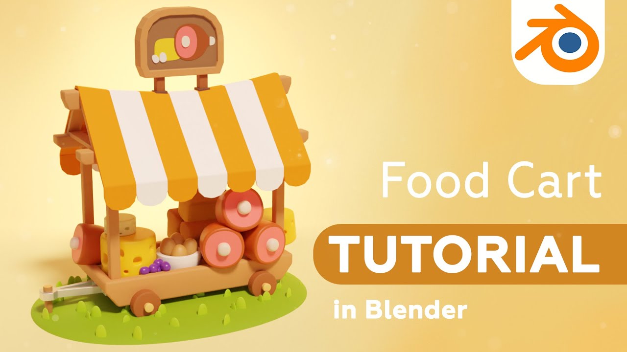 3d Modeling Carts with food | Blender Tutorial [RealTime] 3D Modeling Process