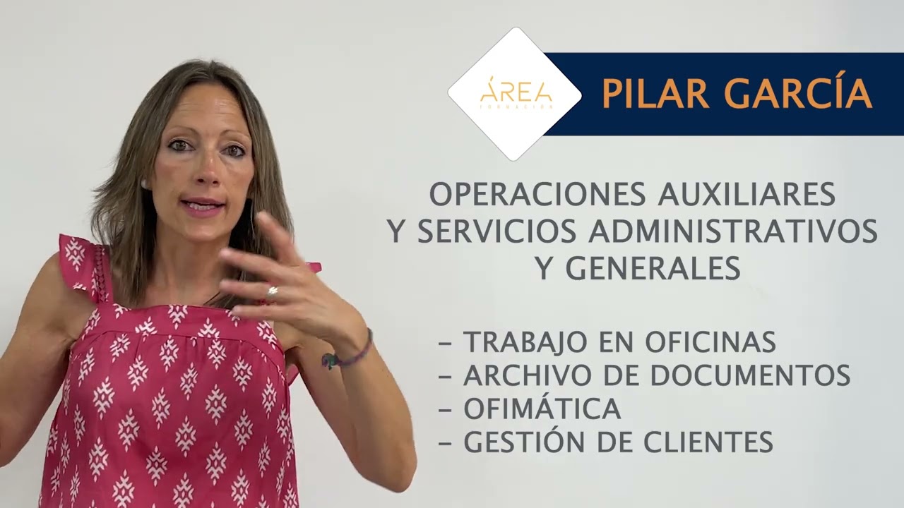 PILAR GARC&Iacute;A - Curso de Operaciones auxiliares y servicios administrativos y generales