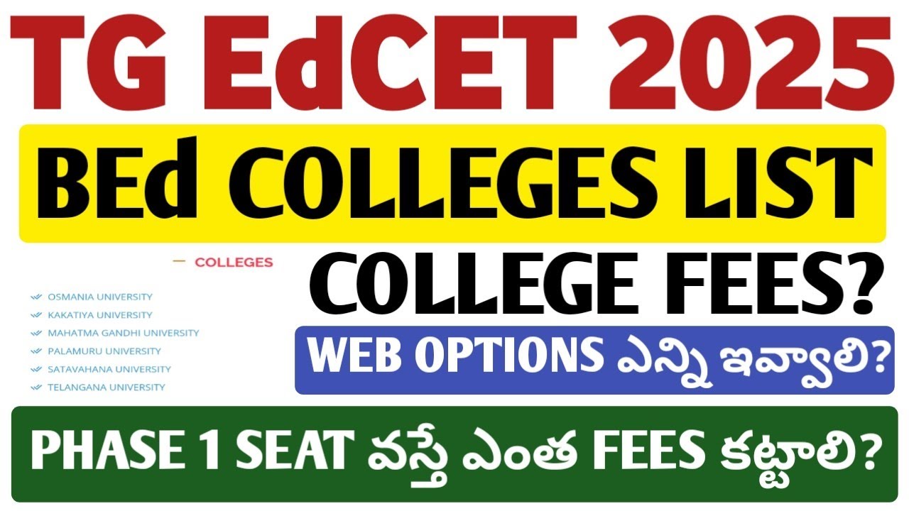 BEd Colleges in Telangana@StudentUpdates247 