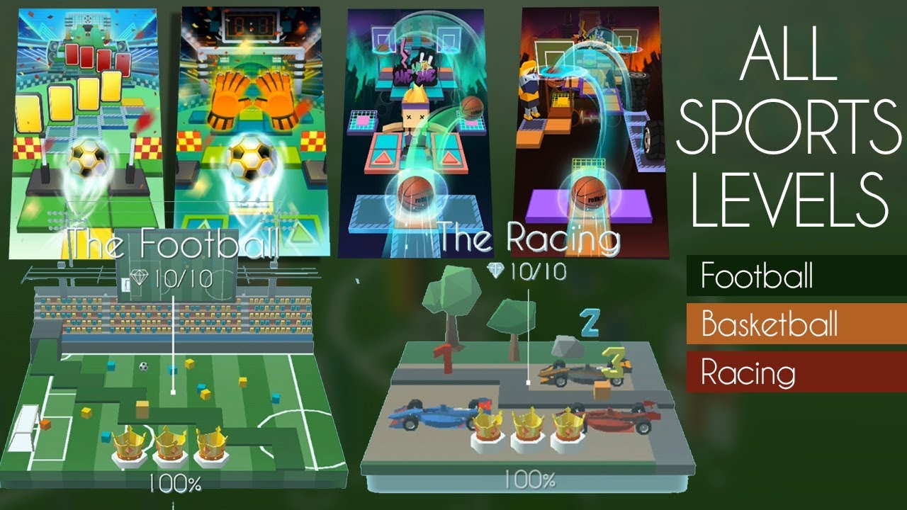 Rolling Sky & Dancing Line All Sports Theme Levels (Racing, World Cup, Basketball, Football) | SHA