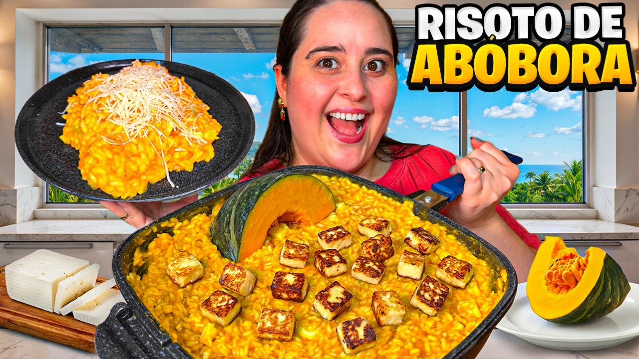 FIZ UM RISOTO DE ABOBORA COM QUEIJO COALHO SUPER CREMOSO