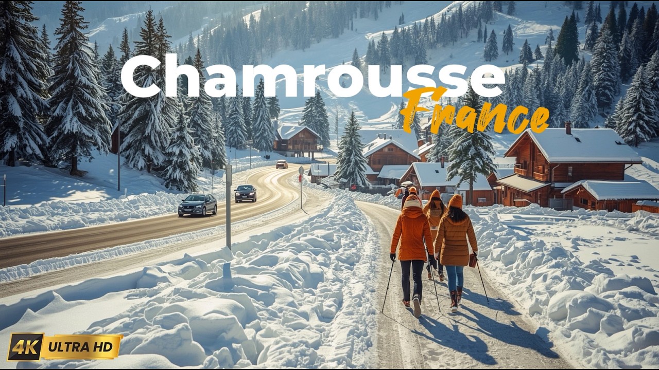 Chamrousse, France, Sunshine After Snowfall | A Peaceful Drive 4K