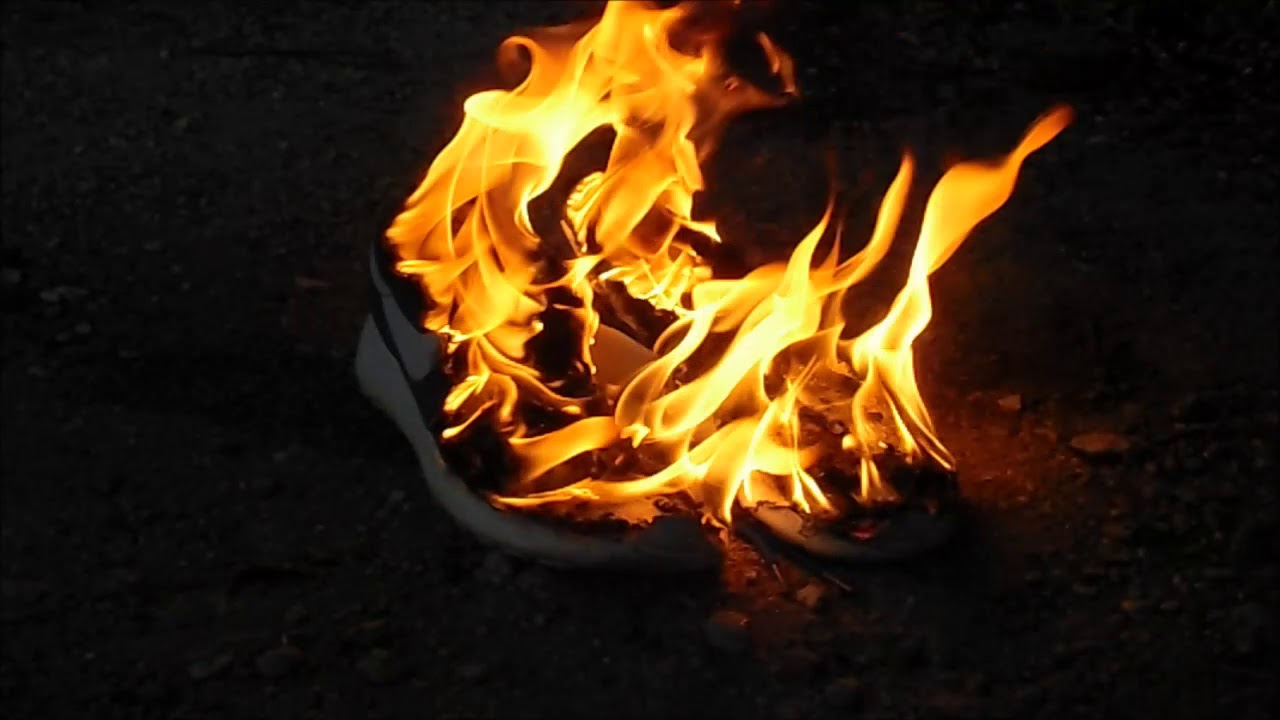 Burning trashed sneakers #4