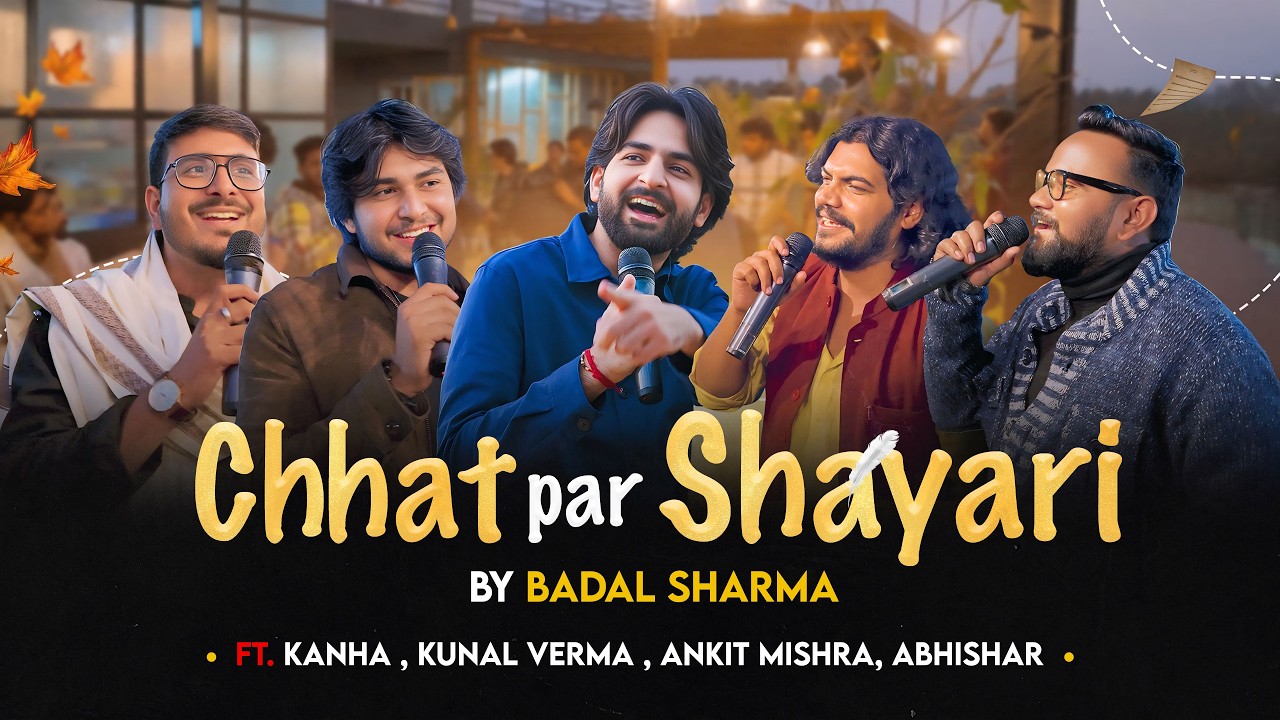 Shayari on terrace with Kanha Kamboj , Abhishar Shukla , Ankit Mishra , Kunal Verma.