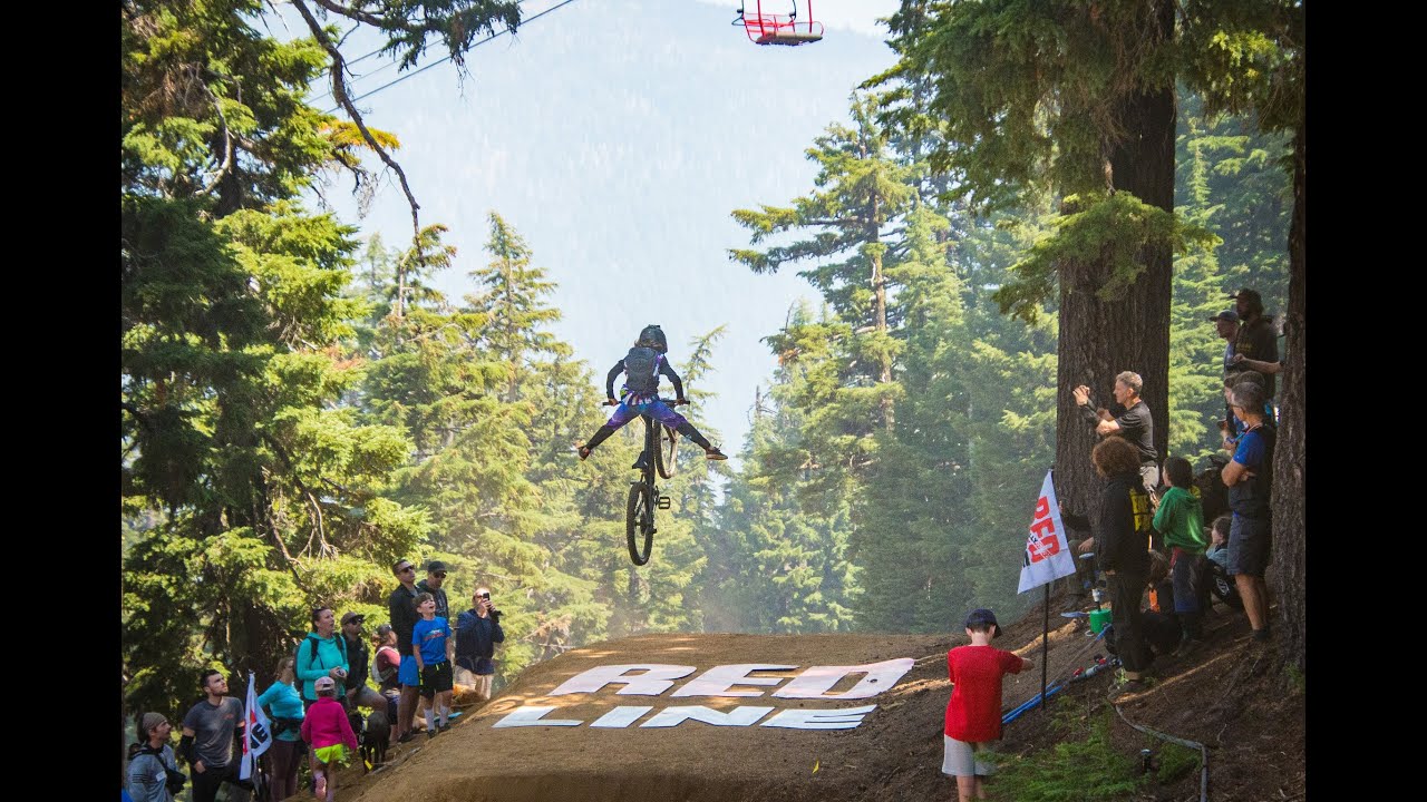 Hunter Michelsen (age 9) riding in the invitational Redline Rally at Mt. Bachelor in 2023
