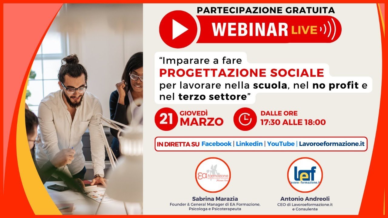 Imparare a fare progettazione sociale per lavorare nella scuola, nel no profit e terzo settore